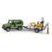 Внедорожник Land Rover Defender c прицепом-платформой, гусеничным мини экскаватором, арт. 02593