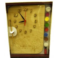 Часы с циферблатом под роспись Зимний домик