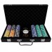 Премиум-набор для покера из 300 фишек с номиналом в кожаном кейсе