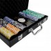 Премиум-набор для покера из 300 фишек с номиналом в кожаном кейсе